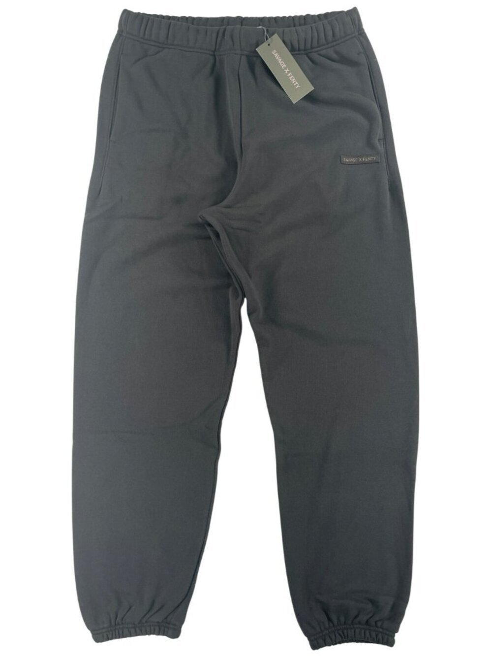 Savage X Fenty Weekender Fleece Jogger Sweatpants Black Caviar Women's Sz M NEW